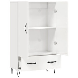 Acheter vidaXL Buffet haut blanc brillant 69,5x31x115 cm bois d'ingénierie