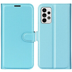 Etui en PU texture litchi, fermoir magnétique avec support bleu pour votre Samsung Galaxy A33 5G