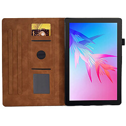 Etui en PU avec support pour Huawei Enjoy Tablet 2/MatePad T 10 9.7 pouces/T 10S 10.1 pouces/Honor Pad 6 10.1-pouces/Pad X6 9.7 pouces - marron