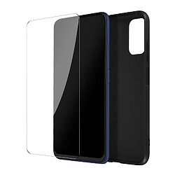 Avizar Coque Redmi Note 10 5G et Poco M3 Pro Souple Noir et Film Transparent