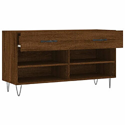 Maison Chic Banc à chaussures | Meuble de rangement à chaussures Meuble d'Entrée chêne marron 102x35x55 cm bois d'ingénierie -MN40813 pas cher