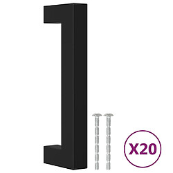 vidaXL Poignées d'armoire 20 pcs noir 96 mm acier inoxydable