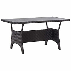 Maison Chic Table de jardin | Table d'extérieur Noir 120x70x66 cm Résine tressée -GKD91597