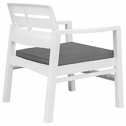 Maison Chic Salon de jardin 3 pcs - Table et chaises d'extérieur - Mobilier/Meubles de jardin Moderne plastique blanc -MN78508 pas cher