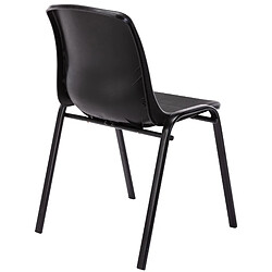 Acheter Decoshop26 Lot de 4 chaises visiteur empilable salle d'attente en plastique noir et métal 10_0003206