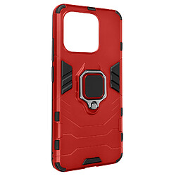 Avizar Coque pour Xiaomi Redmi 12C Hybride Antichoc Bague Métallique Support Rouge