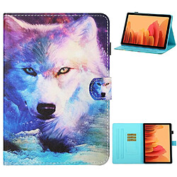 Etui en PU impression de motifs avec support Loup pour votre Samsung Galaxy Tab A7 10.4 (2020) T500/T505