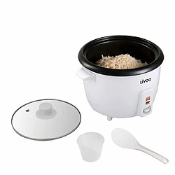 Livoo Cuiseur à Riz 500W 1.5L Blanc Panier en aluminium revêtement antiadhésif Protection surchauffe