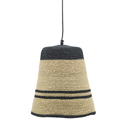 Aubry Gaspard Suspension cloche en jonc naturel et noir. Suspension cloche en jonc naturel et noir