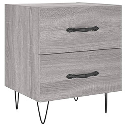 Maison Chic Lot de 2 Tables de chevet - Tables de Nuit sonoma gris 40x35x47,5 cm pas cher