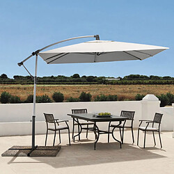 Elios Parasols Parasol de jardin de 2,5 mètres bras décentralisé en aluminium carré bars et hôtels Shadow