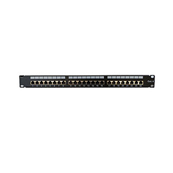 Kimex Panneau de brassage rack 19'', 24 ports RJ45, cat.6, Blindé