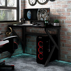 Maison Chic Bureau de jeu solide,Table de travail avec pieds en forme de K Noir 110x60x75 cm -GKD44464