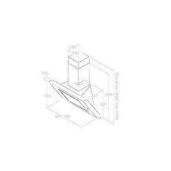 Acheter Hotte décorative inclinée 55cm 647m3/h inox - ELEKTRAIX/F55 - ELICA