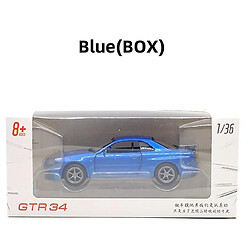 Universal Un modèle en alliage GT-R R34 de 1: 36 jouets en métal pour les enfants.(Bleu)