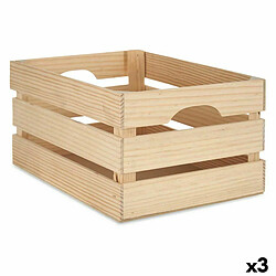 Gift Decor Boîte Décorative Bois de pin 26 x 18,3 x 36 cm (3 Unités)