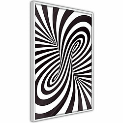 Paris Prix Affiche Murale Encadrée Black and White Swirl 20 x 30 cm Blanc