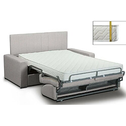 Inside 75 Canapé lit CanapExpress lattes matelas mémory 22cm tête de lit intégrée velours gris silver