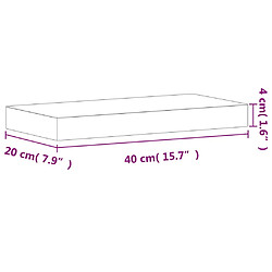 vidaXL Étagère murale 40x20x4 cm bois massif de hêtre pas cher