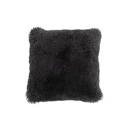 Dansmamaison Coussin Carre Peau De Mouton Gris Fonce