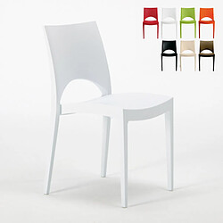 24 Chaises Paris Grand Soleil en polypropylène Restaurant bar café promo stock, Couleur: Blanc