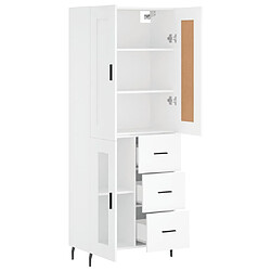 Avis vidaXL Buffet haut Blanc 69,5x34x180 cm Bois d'ingénierie