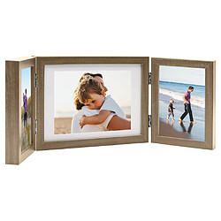 vidaXL Cadre photo dépliable Marron clair 22x15 cm+2x(10x15 cm)