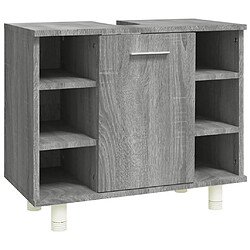 Maison Chic Armoire de bain,Meuble de rangement de salle de bain,Meuble haut Sonoma gris 60x32x53,5 cm Bois d'ingénierie -GKD317164