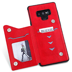 Wewoo Housse Coque Pour Galaxy Note9 étui de protection antichoc à double boucle de couleur unie solide rouge pas cher