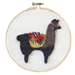 Gamme complète de kit de démarrage pour broderie avec motif - Cute Alpaca CE002