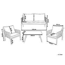 Avis Beliani Set de jardin LATINA Aluminium Gris