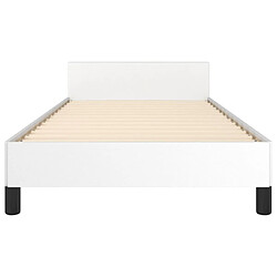 Maison Chic Lit adulte - Cadre Structure de lit avec tête de lit Contemporain Blanc 90x200 cm Similicuir -MN50655 pas cher