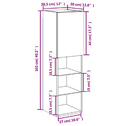 vidaXL Meubles TV avec lumières LED 2 pcs sonoma gris 30,5x30x102 cm pas cher