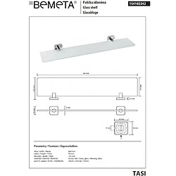 Avis Bemeta - Maison De La Tendance Etagère, tablette murale de douche TASI en verre 60 cm