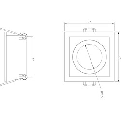 KNIGHTSBRIDGE Dipa Single Fixe Carré Anti-éblouissement Downlight Blanc - DIA1FSW