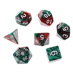 Acheter 7pcs dés polyédriques pour des donjons et dragons dés jeux de table café vert