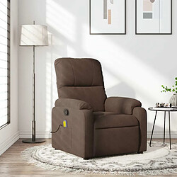 Maison Chic Fauteuil Relax pour salon, Fauteuil inclinable de massage marron tissu microfibre -GKD12704