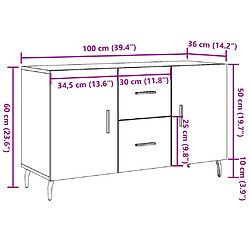 vidaXL Buffet vieux bois 100x36x60 cm bois d'ingénierie pas cher