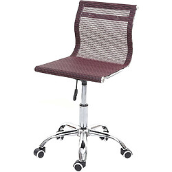 Decoshop26 Chaise de bureau pivotante sans accoudoirs revêtement en maille tissu/textile bordeaux BUR04114