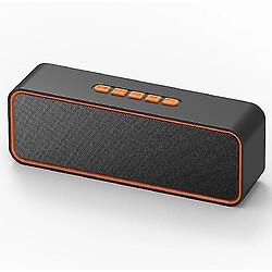 Universal Conférencier portable sans câlins, haut-parleur Bluetooth 5.0 avec basse stéréo 3D, batterie de 1500mAh, durée de vie de la batterie de 12 heures (orange)