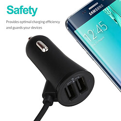 Acheter Wewoo Chargeur voiture noir pour Galaxy, Sony, Lenovo, HTC, Huawei et autres smartphones 3.1A Dual Ports Android filaire de intelligente,