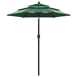 Maison Chic Parasol Jardin | Parasol à 3 niveaux avec mat en aluminium Vert 2 m - GKD92229