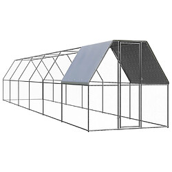 vidaXL Poulailler d'extérieur 2x12x2 m Acier galvanisé