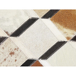 Beliani Tapis patchwork en cuir marron 160 x 230 cm SERINOVA pas cher