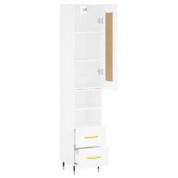 Avis vidaXL Buffet haut Blanc 34,5x34x180 cm Bois d'ingénierie