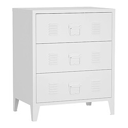 Helloshop26 Commode stylée meuble de rangement pratique métallique acier 72 x 60 x 40 cm blanc 03_0006836