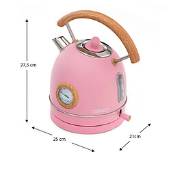 Acheter Bouilloire Caprizze Nara 2200 W en Acier Inoxydable avec Thermomètre Intégré Capacité 1,8 L Rose Mat et Effet Bois