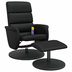 Maison Chic Fauteuil Relax pour salon, Fauteuil inclinable de massage avec repose-pied noir similicuir -GKD41679