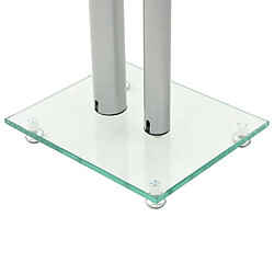 Acheter vidaXL Support haut-parleur 2pc Verre trempé Design 2 colonnes Argenté