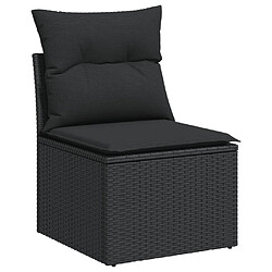 Maison Chic Canapé de jardin sans accoudoirs coussins | Canapé d'extérieur | Fauteuil Sofa terrasse noir résine tressée -MN97889